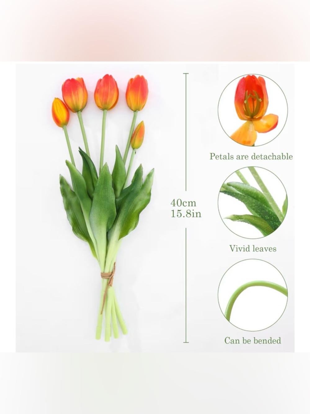 Fake Tulips Artificial Flowers Realistic Touch.
20 pcs New in package
